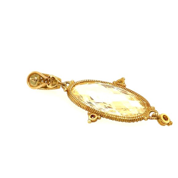 $6500 RARE Judith Ripka LARGE Arielle Canary Diamond Earrings in 18K Yellow Gold - Picture 5 of 6